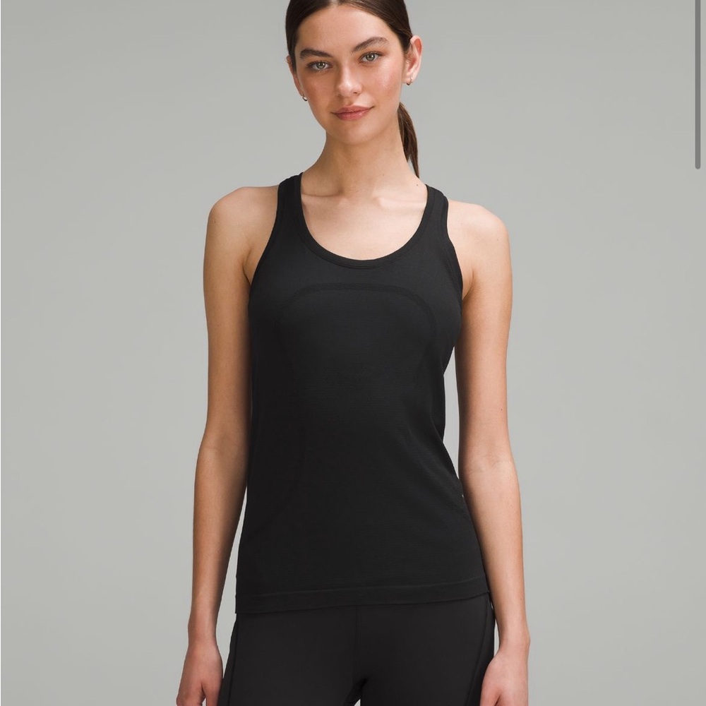 Swiftly tech racerback black tank top 2.0